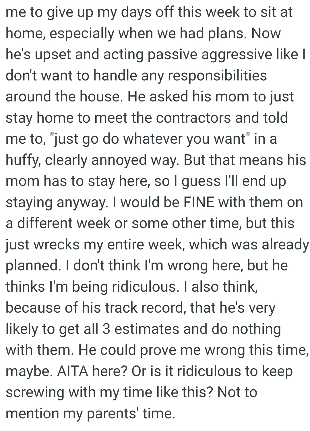 Being fine with them on a different week