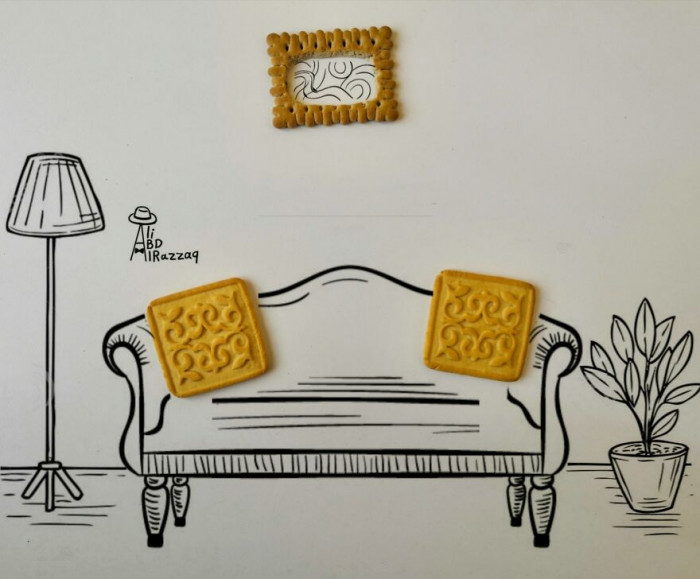 11. The biscuits are the pillows and portrait