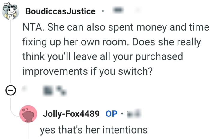 She can fix up her room