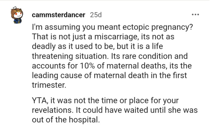 It was neither the time nor place for the OP to reveal