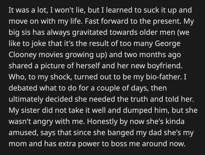 OP thought for a few days about the best way to handle the situation. In the end, she just decided to rip the plaster off and tell the truth about his identity.