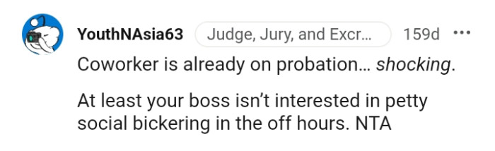 Coworker is on probation