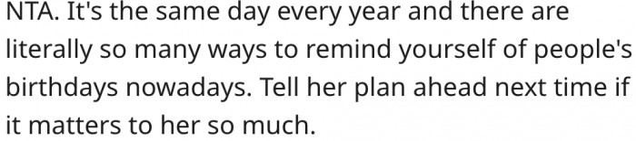 14. It makes no sense to forget people's birthdays nowadays.
