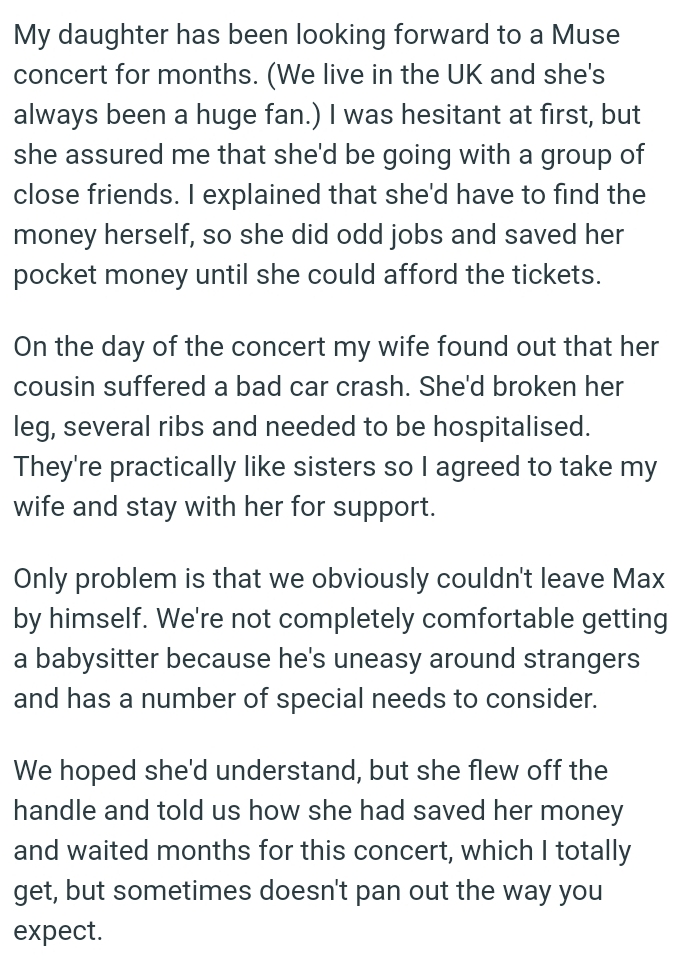 OP's daughter did odd jobs and saved her pocket money until she could afford the tickets