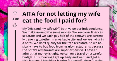 Married Penny-Pinching Couple Goes On Vacation And Quarrels Over Food, Each Saving Their Own Money