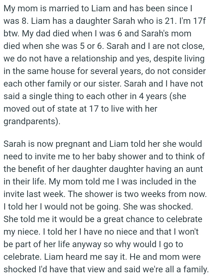 Despite living in the same house for several years, they do not consider each other family