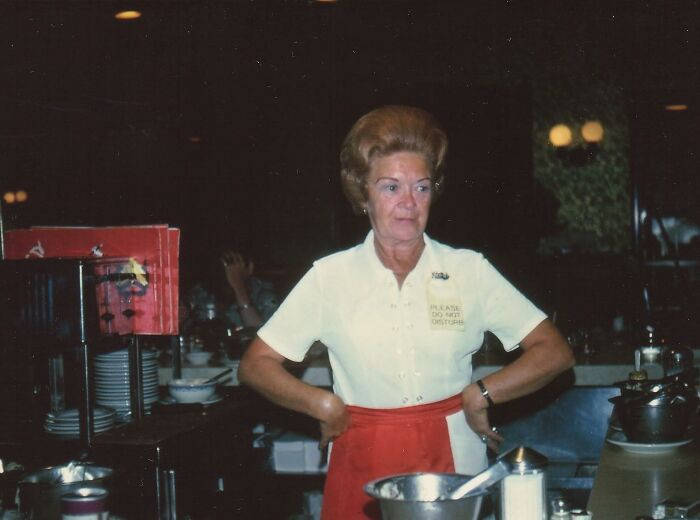 "Side Story Slide Photo Of Cast's Favorite Waitress Annie O'Black, Used In Musical Prologue, Wolfie's, 21st Street & Collins Avenue, Miami Beach, Florida, 1973"