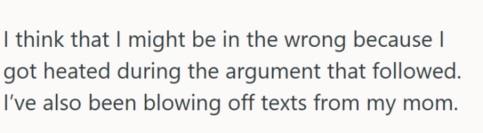 OP has offered the following explanation for why they think they might be the a-hole: