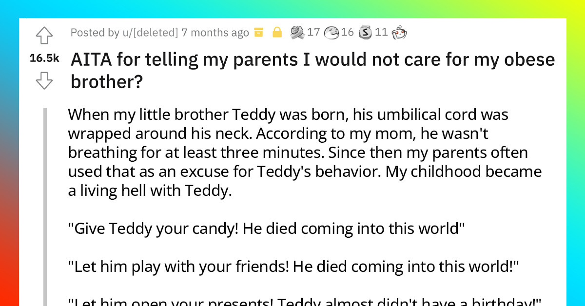 Woman Refuses To Care For Her Obese Brother; Her Reason Goes Back To When They Were Kids