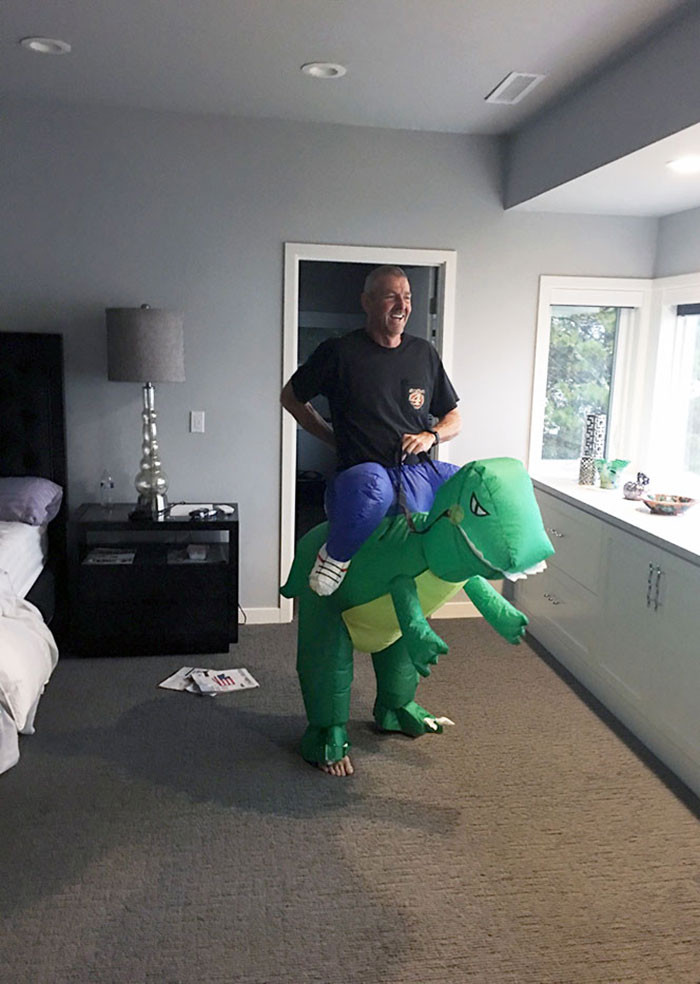 32. This dad thought he was home all alone!