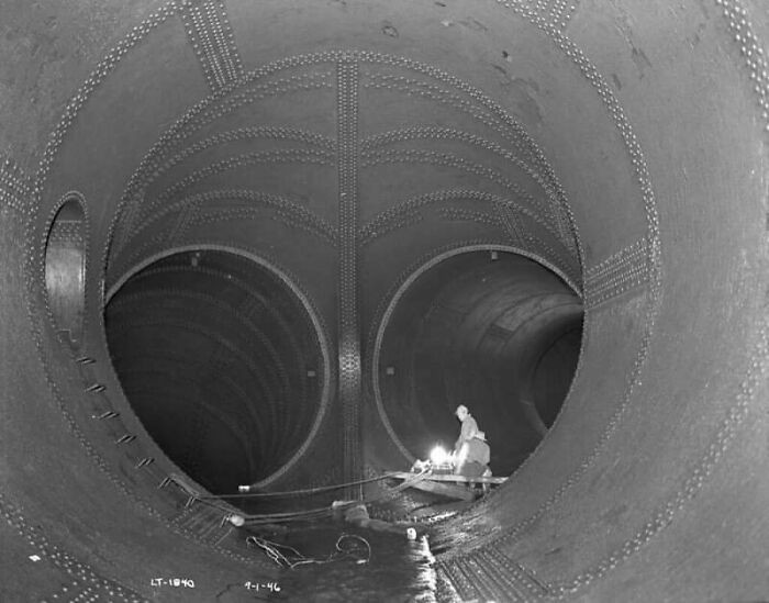 22. One Of The Water Tunnels Inside Diablo Dam In Washington