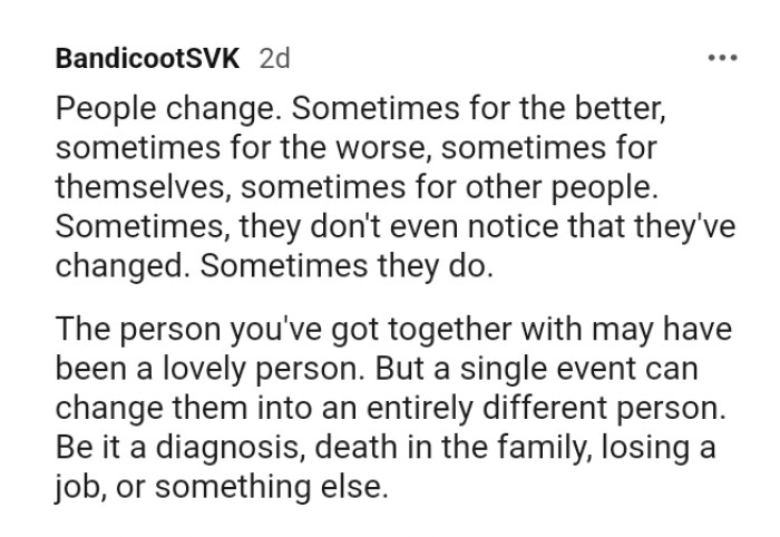 19. People change, and that's a fact