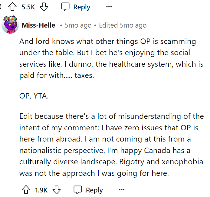 It seems that much of the concern was actually over the taxes that aren't being paid on the orders she is placing.