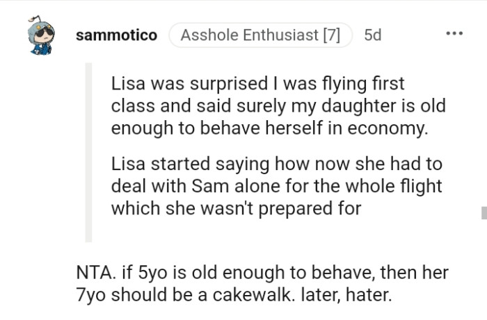 It's NTA for this Redditor