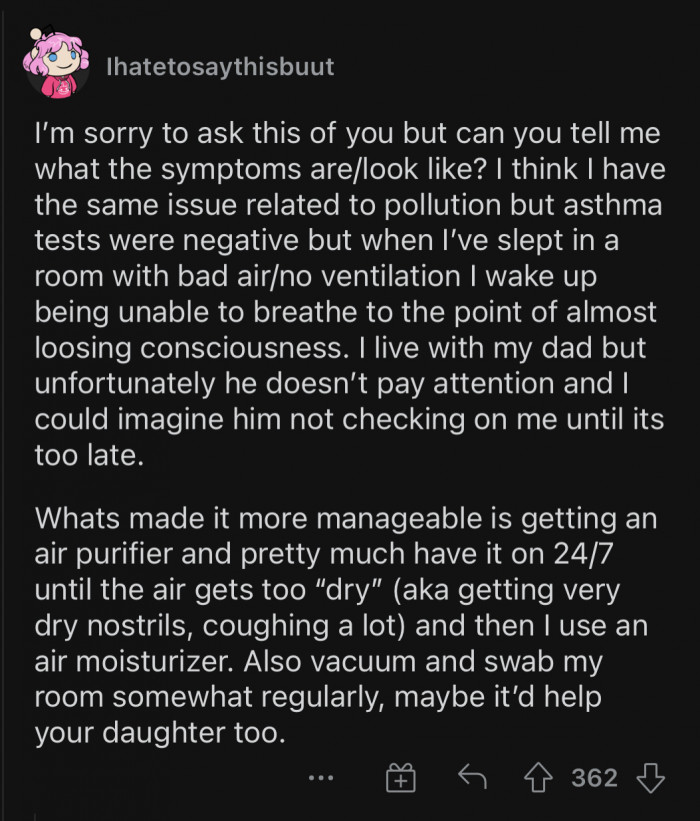 This user was worried that she might have the same condition as OP's daughter.