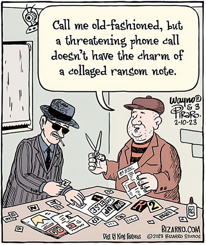 14. Collaged ransom note all the way