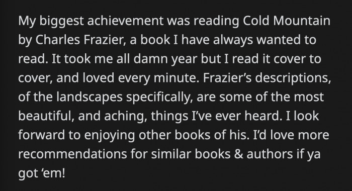 OP even shared a reading milestone they achieved recently, and I feel giddy for them!