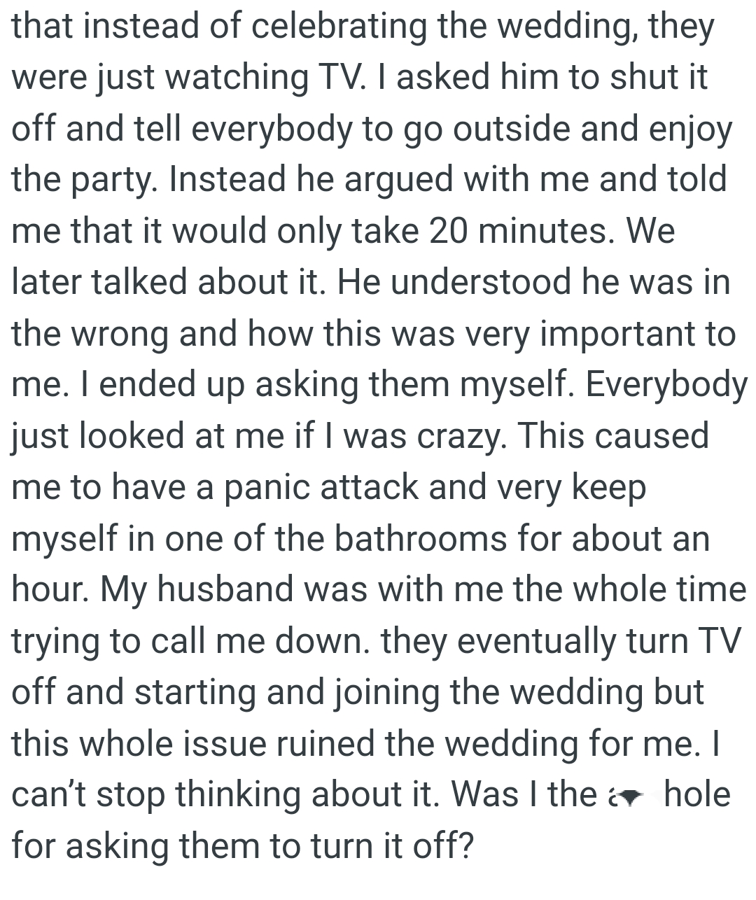 They eventually turned the TV off and started joining the wedding