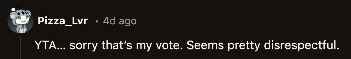 Simply put, it was disrespectful to skip a relative's funeral to keep an appointment that could have been delayed.