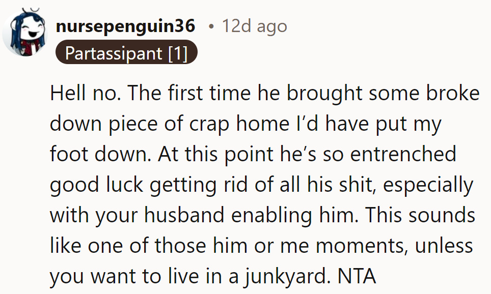 Nope. First junk, she'd say, 