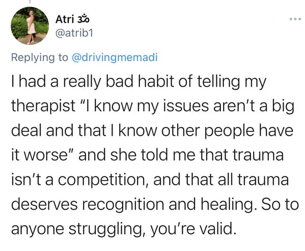 Trauma isn't a competition