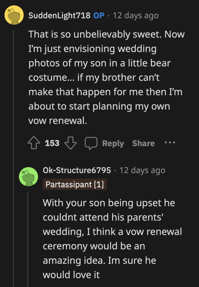 Looks like OP is about to see his son become an adorable 