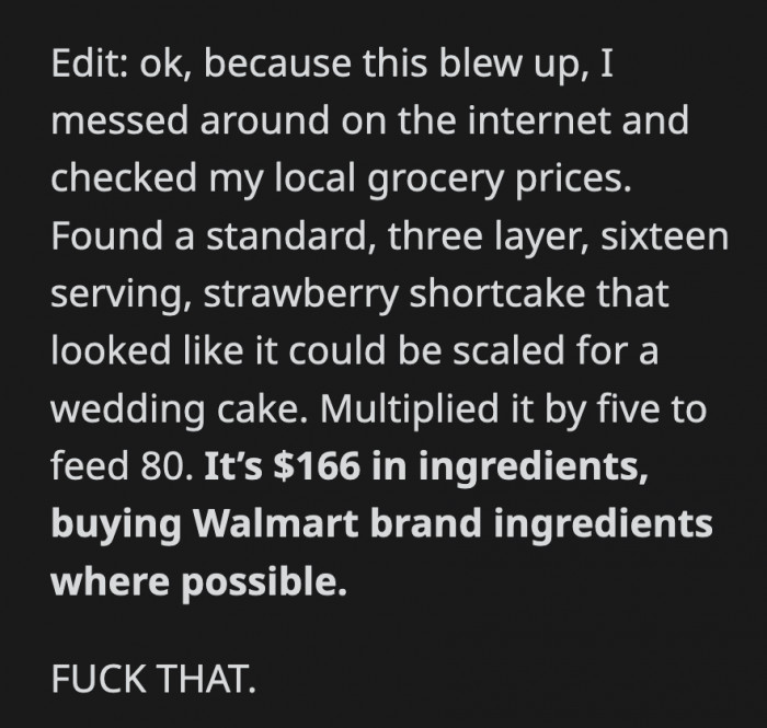 Plus, a whole day of labor and utilities, OP was severely undercharging them at $400.