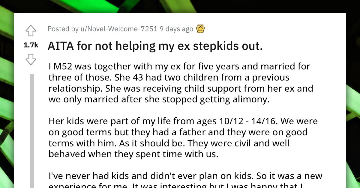 Man Goes Back On His Promise To Help Stepdaughter After Splitting With Her Mom, Argues That She's No Longer His Responsibility