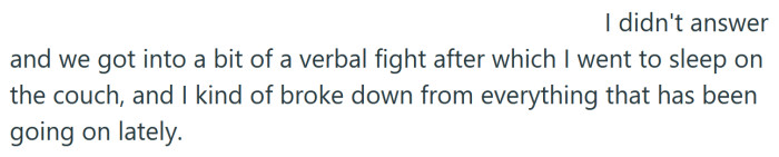 The couple got into a heated argument.