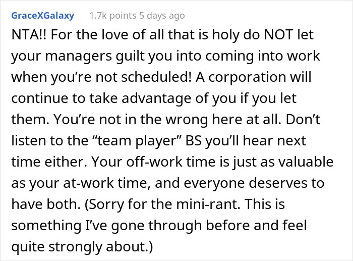 Props to OP for holding his ground.