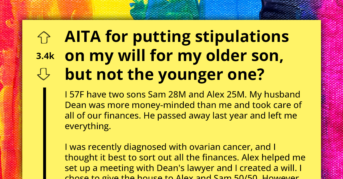 Mother Gets Into Feud With Son After Making Her Will Favor Younger Son, Imposes Restrictions On Older Son's Inheritance Due To Past Gambling