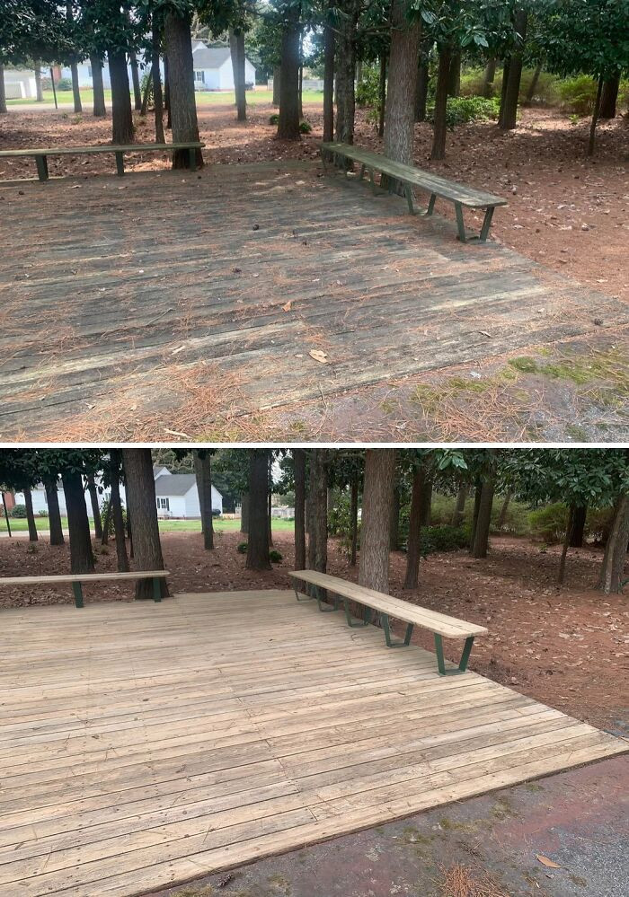 "Wood Is Easily My Favorite Thing To Power Wash. Got The Deck Looking Brand New Again"