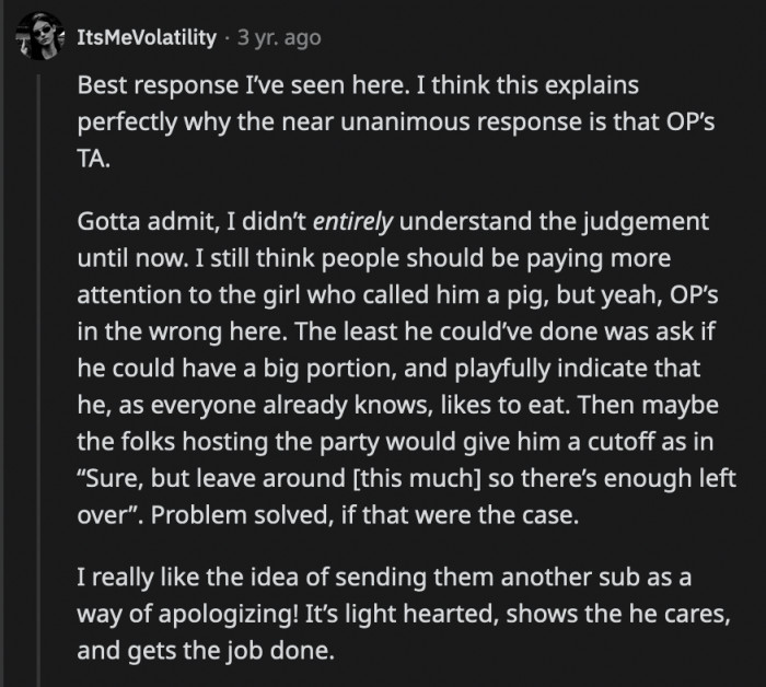 OP needed to know where he went wrong at that party, but he didn't have to be treated cruelly.