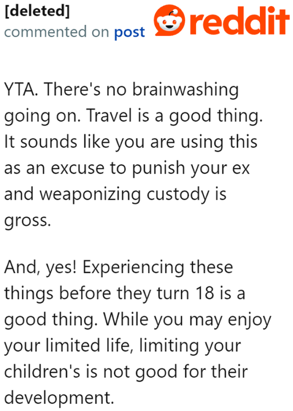 The OP Is Just Weaponizing Her Custody.