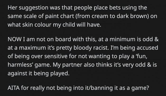 OP did not find it fun at all. She found it odd and 