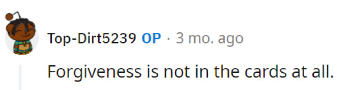 No forgiveness in the deck.