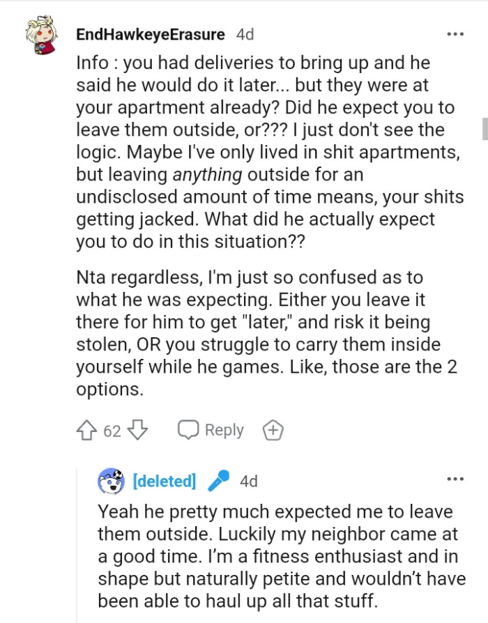 What did he expect the OP to do in such a situation?