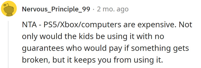 It's an expensive toy to be given to some random kids to play with