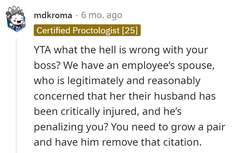 Boss needs a citation for common sense. Penalties for worried spouses—file that under 'Corporate Absurdity 101.'