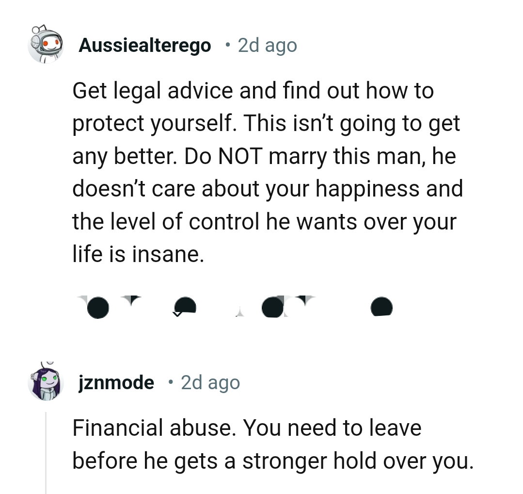 It's obvious the man doesn't care about the OP's happiness