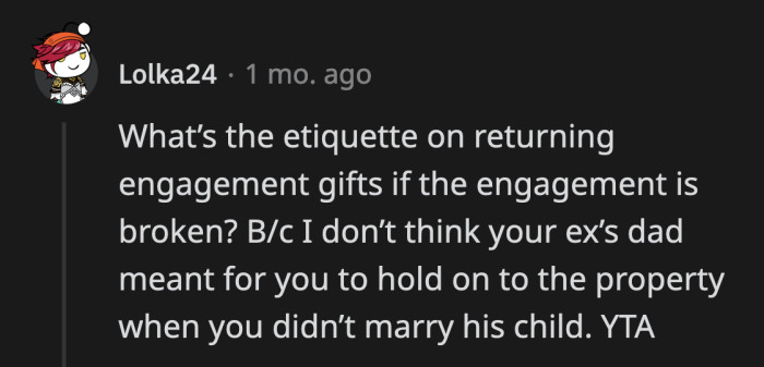 Does the rule on engagement rings not apply to properties and vacation homes?