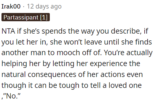 It's better for her to face the consequences of her actions, even though it's hard to say 