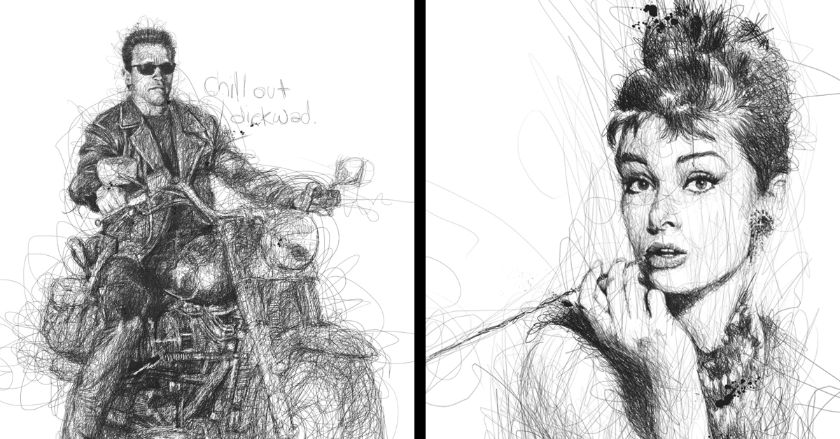 Dyslexic Artist Uses Just Scribbles To Make Amazing Artwork