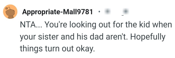 This Redditor hopes things turn out okay