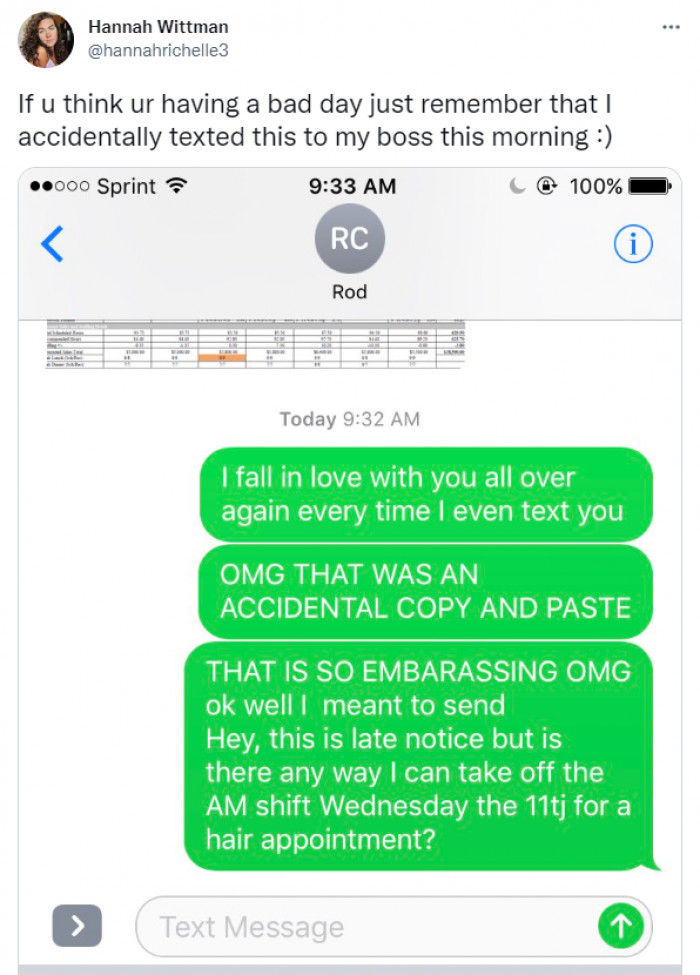 5. Imagine professing your love for your boss. Ultimate cringe? Yes.