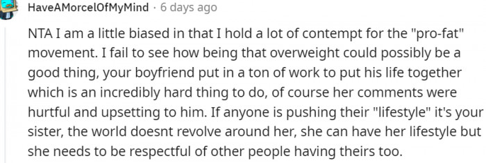 6. Her comments were hurtful and upsetting
