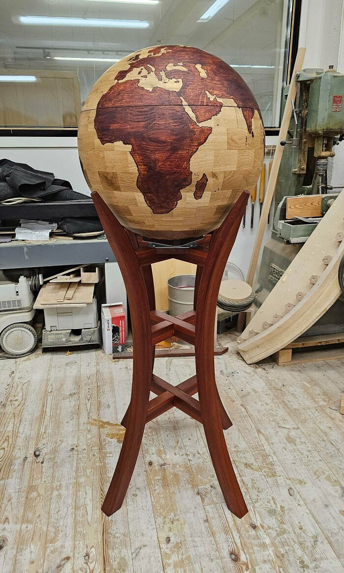 "Globe Liquor Cabinet: One Of The Biggest Classics Of Novelty Furniture. Nearly 200 Hours Of Work, And Now I Can Finally Cross This Off My Bucket List"