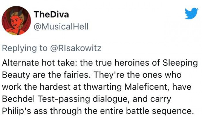3. They might not be the smartest bunch, but they're the ones who pulled all the weight in that movie. Philip and Aurora just got to be pretty and handsome.