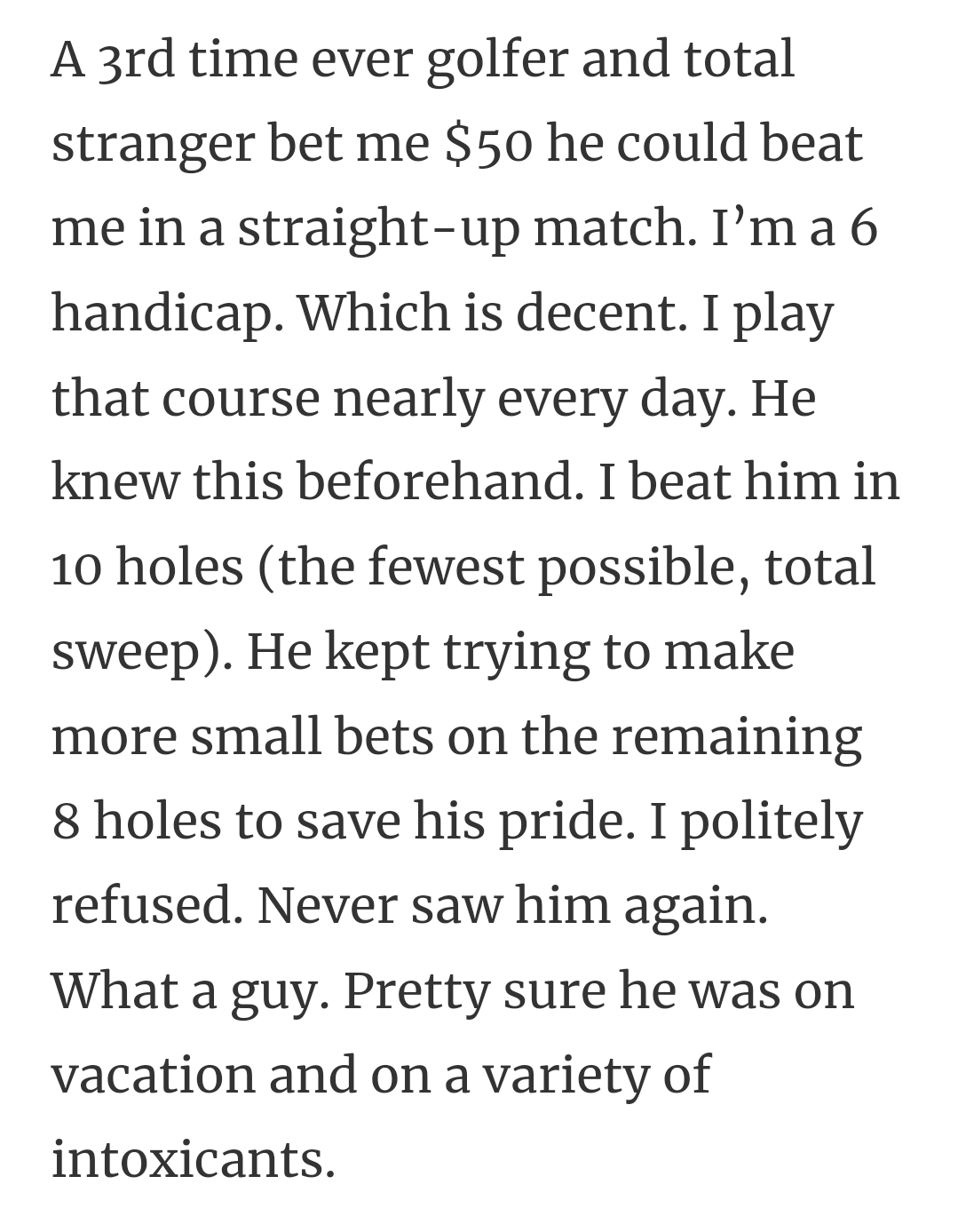 30. A straight up match