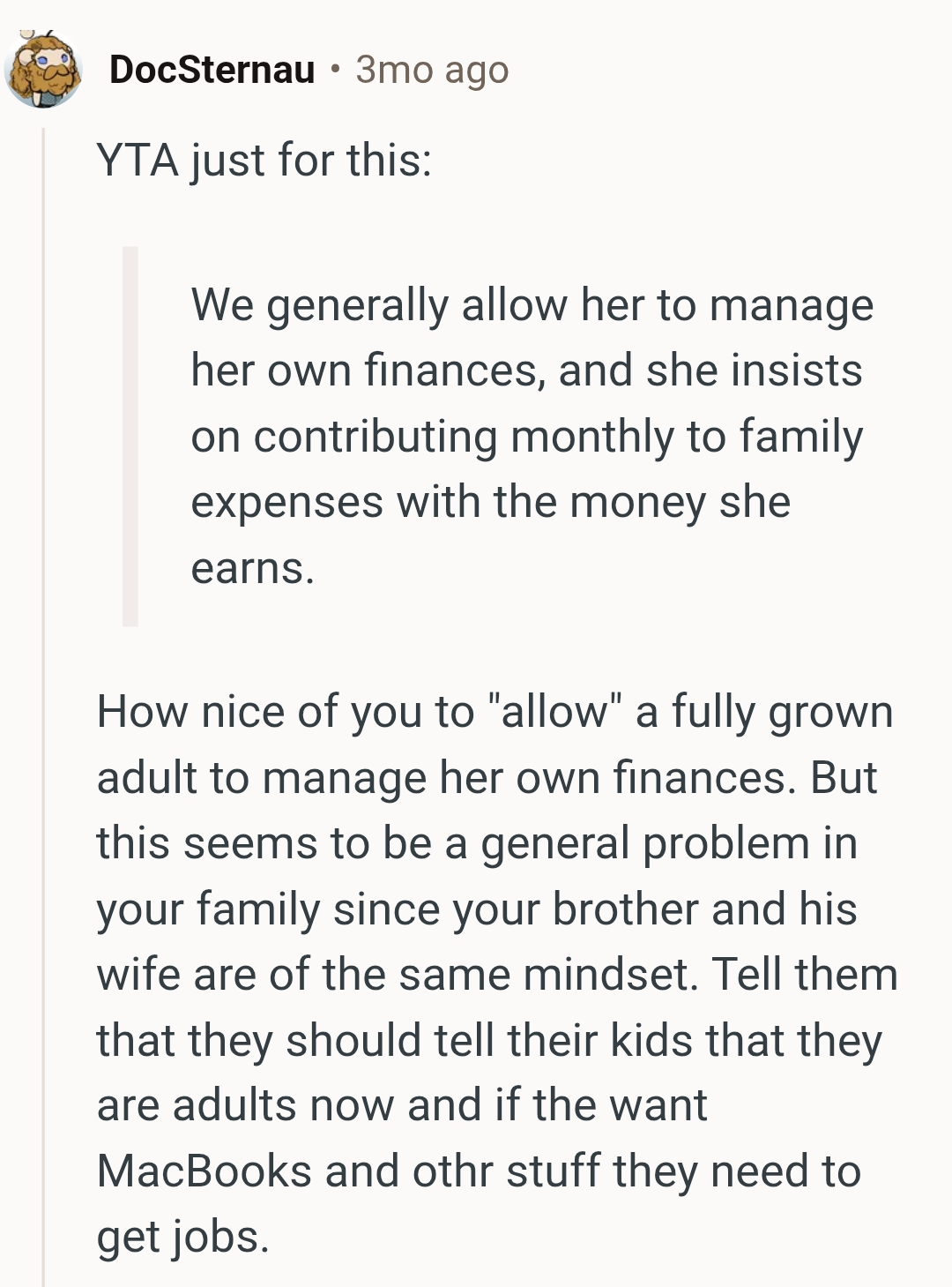 A general problem in the family